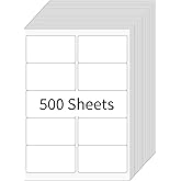 BESTIKER 2” x 4” Shipping Labels 5000 Address Labels Printable, White Sticker Label Sheets for Laser Inkjet Printers (10 Labels/Sheet, 500 Sheets)