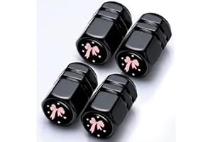 LMZLJZ Bow Tire Valve Stem Caps Bow Car Accessories 4Pack Tire Air Cap Aluminum Alloy with Plastic Liner Corrosion Resistant Leak-Proof for Car SUV Bike Motorcycle Valve Decor Gifts