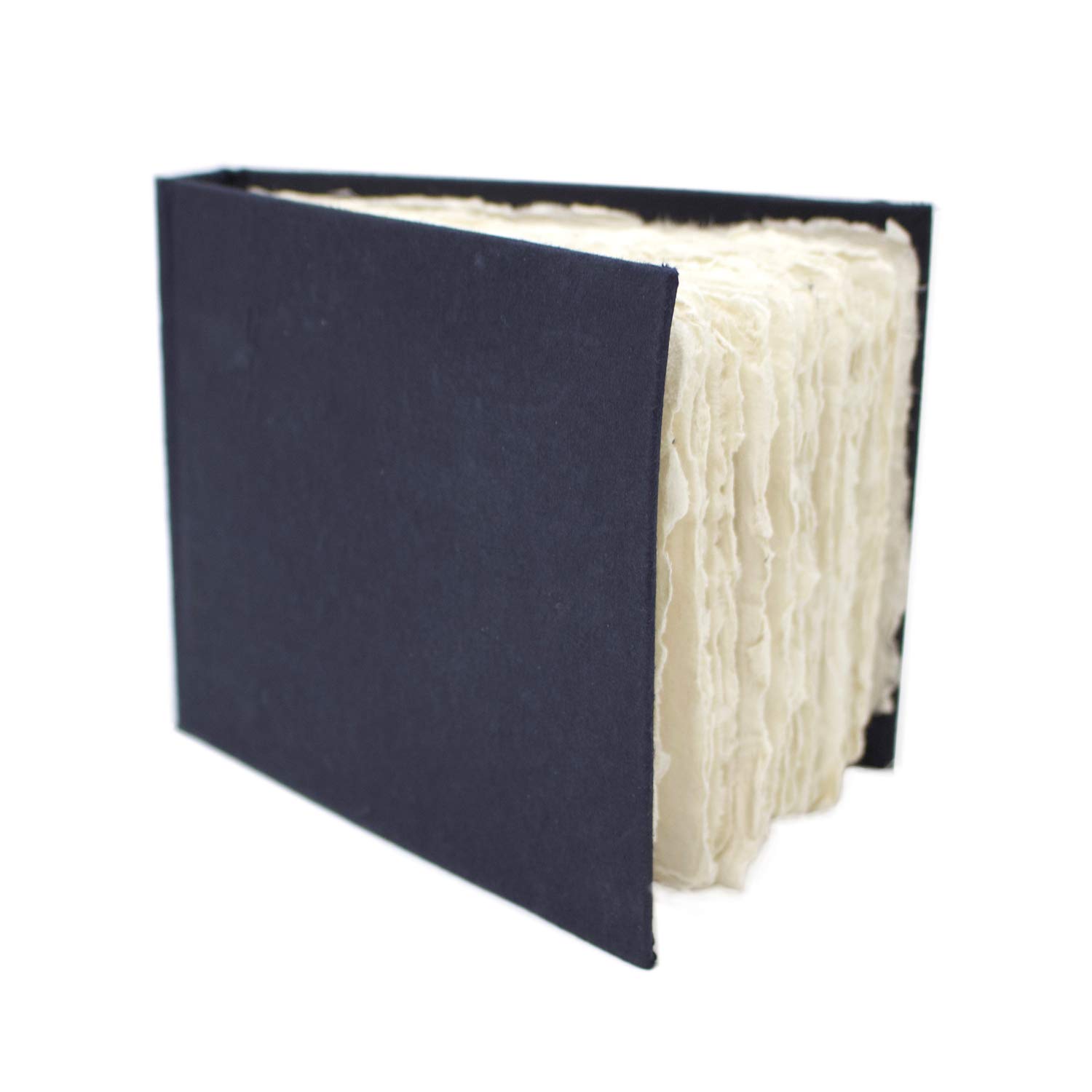 Artway Indigo - Cotton Rag Paper Sketchbook - A6 Landscape - 70 Sides/35 Pages of 250gsm Mid Texture 100% Cotton Rag Paper - 100% Handmade