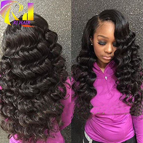 Amazon Com Rj Hair Long Curly Human Hair Wigs For Black Women