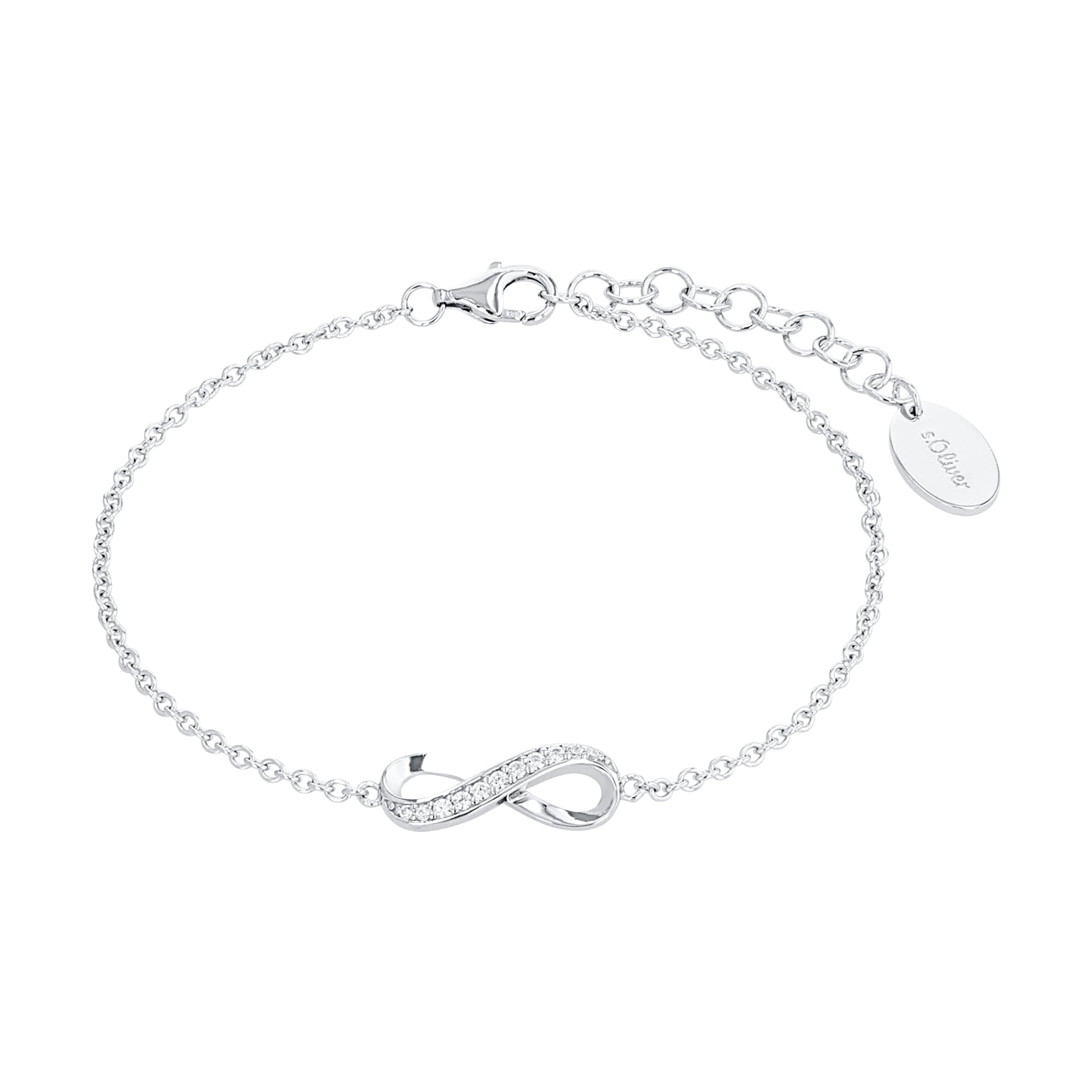 s.Oliver Bracelet Women Arm jewelry, with Zirconia synth., 17+3 cm, Silver, Infinity, Comes in jewelry gift box, 2012529 — image 1
