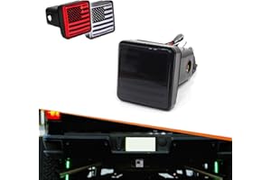 Adiil 2''Size 15-LED Brake Light Trailer Hitch Cover Fit Towing & Hauling，Smoked Lens Tow Hitch Driving & Brake Lamp (Type05)