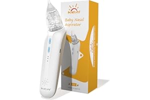 Nasal Aspirator for Baby, MOMTORY Electric Baby Nose Sucker, Powerful Booger Sucker Nose Cleaner with 3 Speeds of Suction, Music Function, 2 Silicone Tips, Fast Charging for 60 Days Use