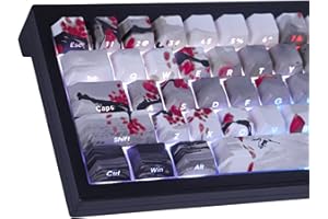 Tsungup PBT Keycaps - Side Printed Keycap Set,135 Keys Double Shot Shine Through Landscape Painting Custom Keycaps,Cherry Pro