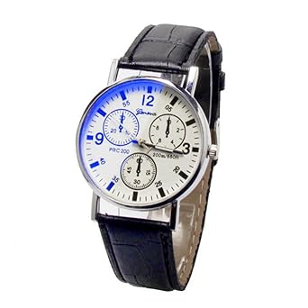 Dilwe Women Watch, 4 Colors Fashionable Durable Simple Blue Ray Glass Wrist Watch with Quality PU Leather Watch Band(#�