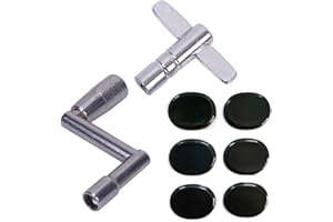 LASENERSM 2 Pieces Drum Keys Three Different Style Speed Drum Key Universal Drum Tuning Key Standard Key and 6 Pieces Drum Dampeners Drum Damper Gel Pads Drum Mute Silicone Drum Silencers, Silver and Black