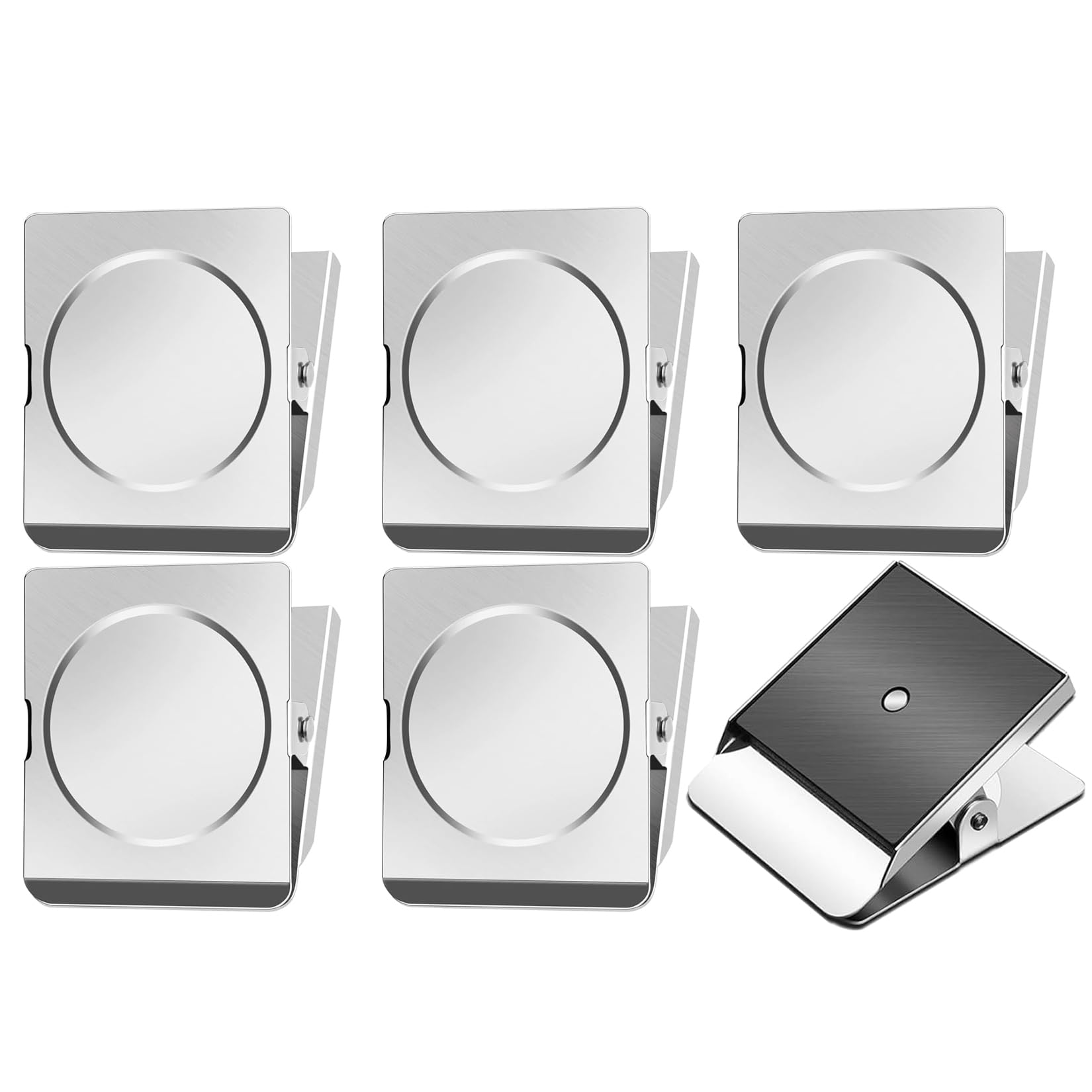 Grtard 6 Pack Large Magnetic Clips Heavy Duty, 2.2 Inch Extra Large Clip Magnets, Strong Magnet Clips Fridge Magnet Clips Whiteboard Magnet Clips for Whiteboard, Kitchen, Office, Classroom, Bags, DIY