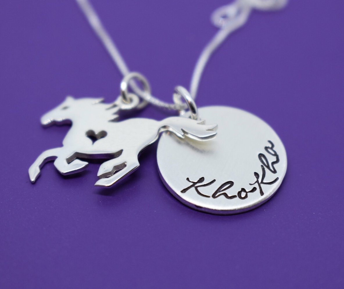 Horse Memorial Necklace, Sterling Silver Loss of Horse