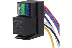 WENGART Fuse Relay Block WG31A,12Volt 1 Way 4 Pin 40Amy Relay and 3 ATC/ATO Blade Fuses Electrical Circuit Upgrades and Maint