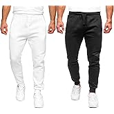 JIHUILAI Men's Sweatpants Fleece Active Workout Jogger Sweatpants for Men Running Gym with Pockets