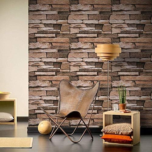 JAAMSO ROYALSStone Peel and Stick Self Adhesive Easily Removable Brick Peel and Stick Use as Contact Paper, or Shelf Paper (200 * 45 cm)