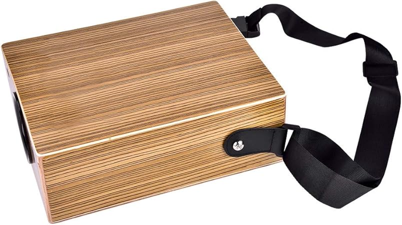 Caja de Tambor de Cajon plana de mano instrumento de percusión tambor de cajón de madera portátil con correa y bolsa de almacenamiento, tamaño: 23 x ...