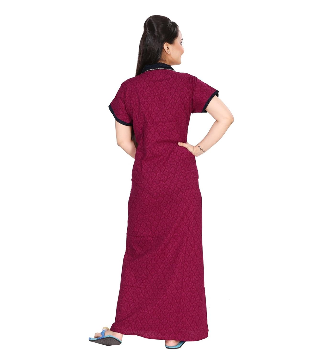 bailey women's cotton nighty (pink, free size)