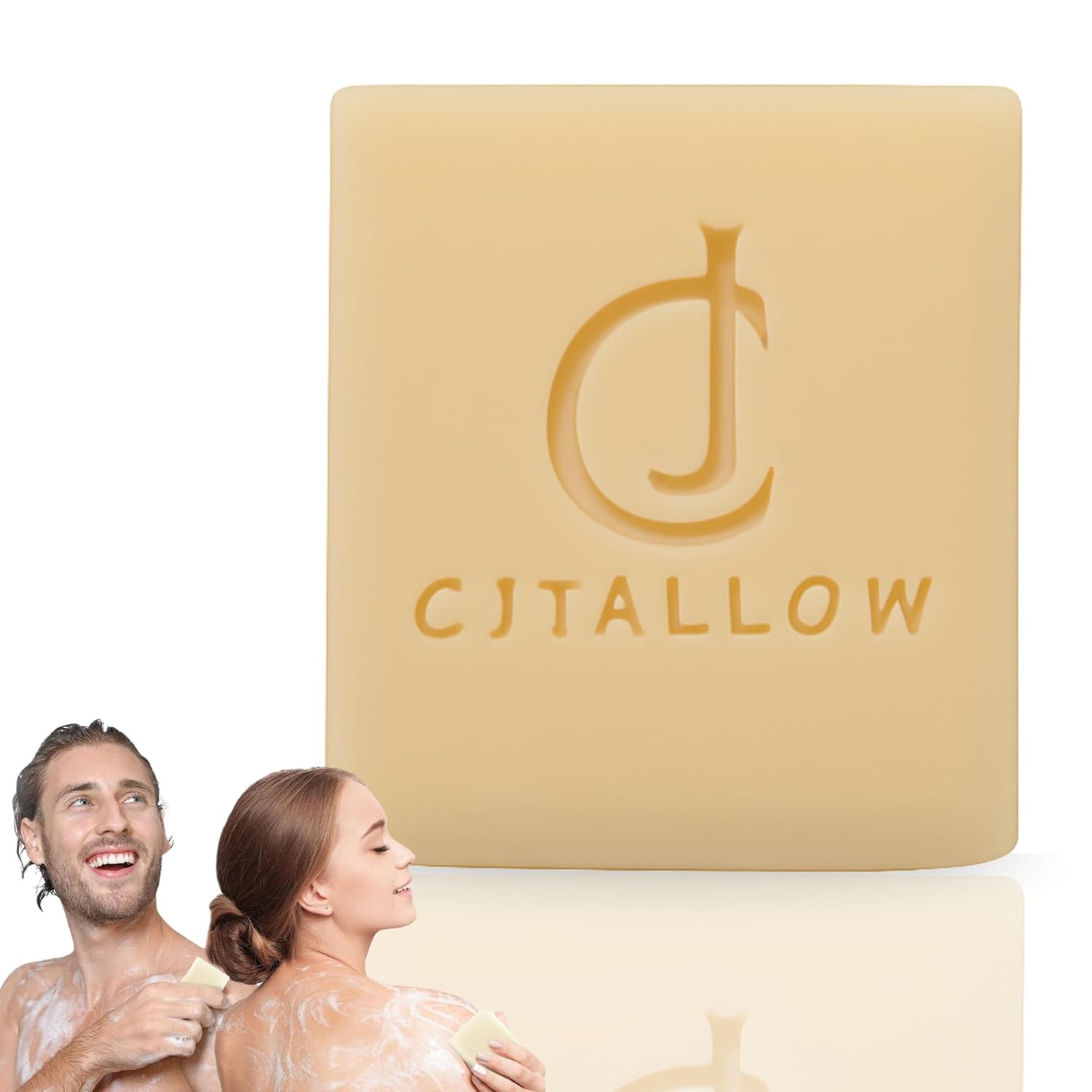Beef Tallow Traditional Soap Bar, Soothes Skin – Can Help with Dryness, and Irritation.– Moisturise Skin, Handmade with 100% British Organic Grass-Fed Tallow, Made in UK by (CJ TALLOW) – Net Wt 104g