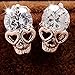 Joylive Shinny WomenStud Earrings Cz Zircon Plated Skull Crystal Ear Stud Earrings