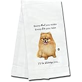 E&S Pets 711-27 Pomeranian Dog Kitchen Towel, Off-white