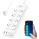 Smart Power Strip, Yozisital Charging Station with 6 Smart Outlets and 4 USB Ports, 5FT Flat Plug Extension Cord for Home Off