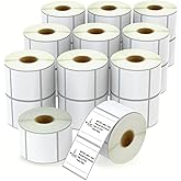BETCKEY - 2.25" x 2" (57 mm x 51 mm) Multipurpose & Address Labels Compatible with Zebra & Rollo Label Printer,Premium Adhesive & Perforated [20 Rolls, 14000 Labels]