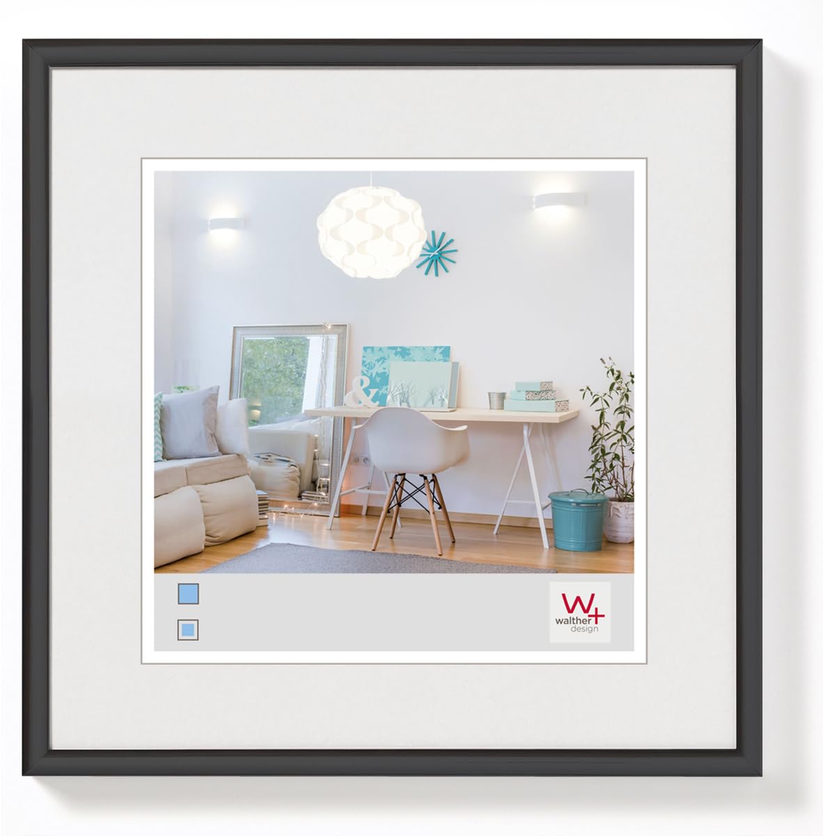 walther Design Picture Frame Black 15 x 15 cm New Lifestyle Plastic Frame KV150B