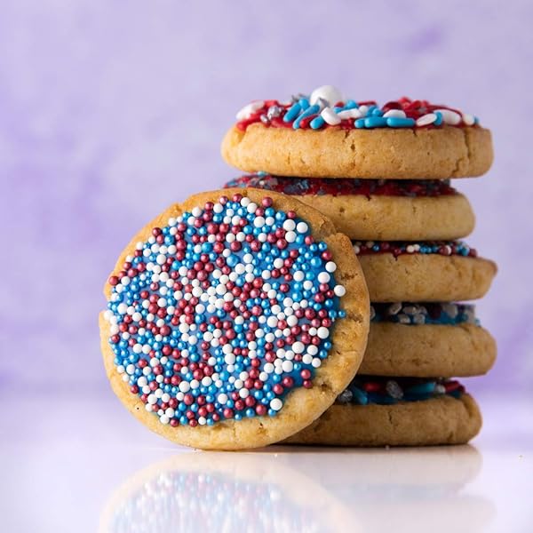 SWEETS INDEED SPRINKLES, EDIBLE SPRINKLE MIX, PERFECT FOR CAKE DECORATIONS, BAKING, ICE CREAM, COOKIES, CUPCAKE TOPPER (PATRIOTIC)