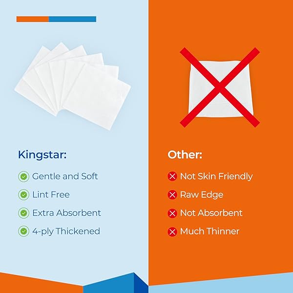 KINGSTAR STERILE NONWOVEN GAUZE PADS, 4″X 4″ WOUND DRESSING, 60 PACKS – 120 PIECES SUPERIOR SOFT SPONGE PADS, HIGHER ABSORBENT GAUZE COMPRESSES FOR TRAUMA OR POST-OPERATIVE WOUND CARE