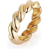 HZMAN 18K Gold Plated Wide Cuff Bracelet for Women - Premium Alloy Shiny Polished Double Layer Statement Bangle, Trendy Daily Wear Party Jewelry Accessory