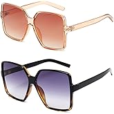 Dollger Oversized Square Sunglasses for Women Big Large Wide Fashion Shades for Men UV Protection Unisex
