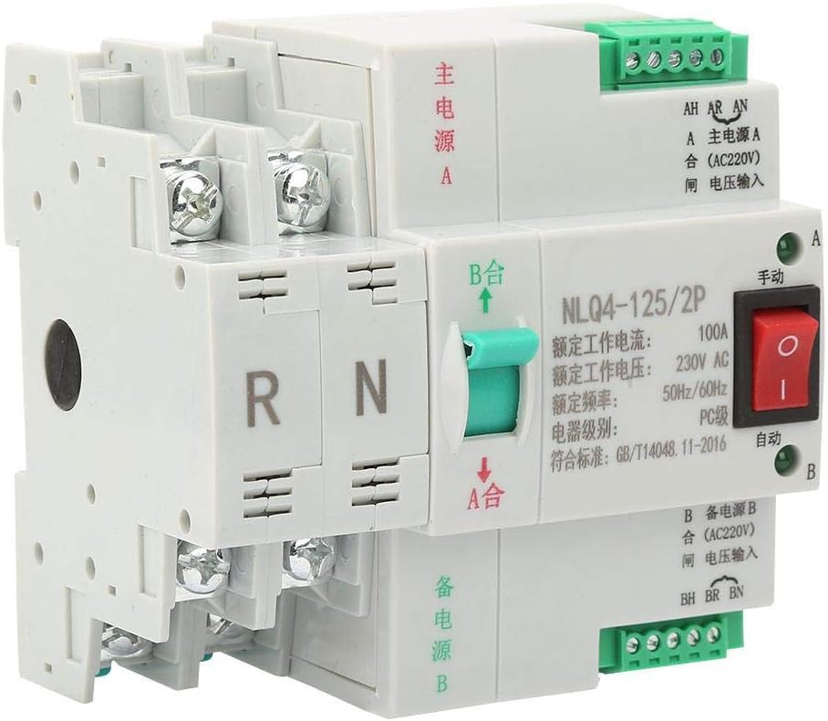 2P 63/80/100A Dual Power Automatic Transfer Toggle Switch Change-Over Switch AC 230V (100A) - Image 3