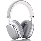 Bluetooth Headphones Wireless Over Ear with Microphone Hands-Free Calls Low Latency Lightweight Comfortable Headset with Deep Bass for Android iOS Travel Home Office Cellphone PC