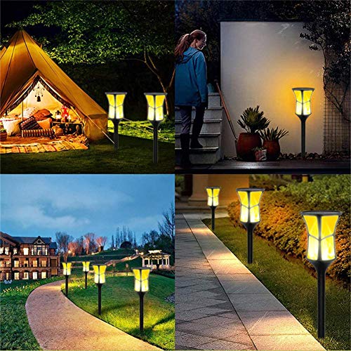 Solar Torch Lights Outdoor, 2-pack SOCO Waterproof Flickering Flames Torches Lights Solar Spotlights Landscape Decoration Lighting, Dusk to Dawn Auto On/Off Security Torch Light for Patio Driveway