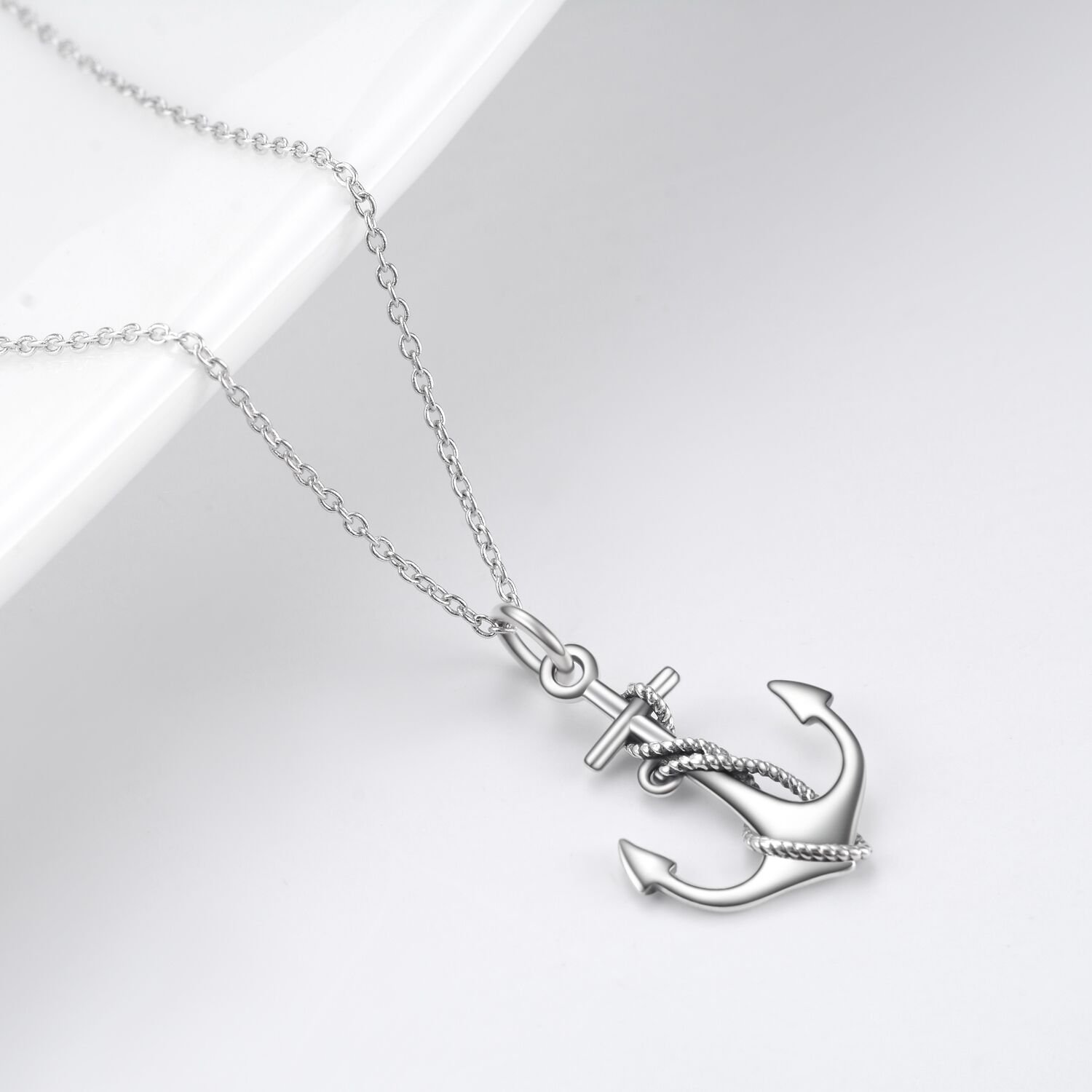 LUHE Anchor Necklace Sterling Silver Sailing Pendant Jewelry Sailor Gifts for Women