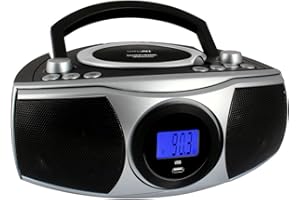 HANNLOMAX HX-315CD Portable CD/MP3 Boombox, AM/FM Radio, Digital Radio Frequency, Bluetooth, USB Port for MP3 Playback, LCD D