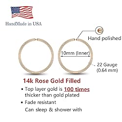 LUCKYJEWUS 14k Rose Gold Filled Small Huggie Hoop