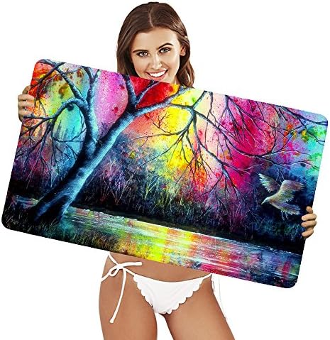 XtremePads [ Extra Large Gaming Desk Mouse Mat / Pad ] - ( Artistic Fantasy Colorful Colors Tree Forest Bird Lake )