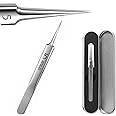 Removal Blackhead Tweezers Precision Stainless Steel Curved Hook for Acne Pimples Comedones Blemishes or Splinters Removal and Ingrown Hair Treatments