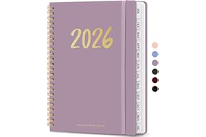 ZOTIA 2026 Planner - Weekly and Monthly Planner, January 2026 to December 2026, Spiral Bound 2026 Calendar Planner Book, Inner Pocket, Perfect for Office Home School Supplies - A5 (6.3" x 8.5"), Purple