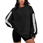 TSMNZMU Women Oversized Sweatshirts - Crewneck Long Sleeve Pullover Fleece Hoodie - Goth Grunge Punk Emo & Alt Style