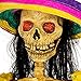 Halloween Haunters Life-Size Animated Spanish Moving Dancing Lady Day of The Dead DOD Skeleton Girl Prop Decoration - Rubber Latex Face, Light Up Eyes - Animatronic Motion - Haunted House Graveyard
