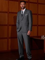 MAGE MALE Mens Two Button 3-Piece Suits Slim Fit
