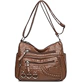 WITERY Crossboby Bag for Women - Soft PU Leather Multi-Pocket Shoulder Bag Handbag with Adjustable Strap