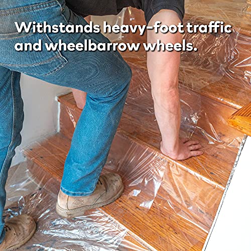 XFasten Floor Protection Film, 24Inch x 200Foot, 3 mils, Clear Self