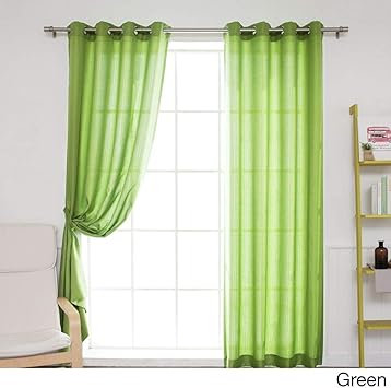 Amazon Com 2pc S 84 Green Color Gazebo Curtains Set Pair