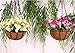 Metal Hanging Planter Basket Coco Coir Liner with Black Chain Garden Decoration Indoor Outdoor Flower Pots Set of 2-12 inch