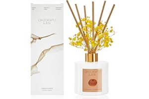 Chloefu LAN Pumpkin Chai Essential Oil Reéd Diffuser Gift Set Bathroom Decor Best for Home Decoration in Fall and Winter Perfect for Halloween and Christmas 7.05 oz