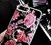 Diamond iPhone 7 Plus Case, iPhone 7 Plus Cover, Bonice Bling Glitter Luxury Crystal Rhinestone Soft Rubber Bumper Full Body Case with 360 Ring Stand Holder for iPhone 7 Plus - Flower 02