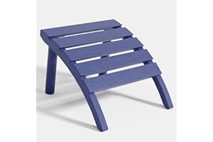 FONTOI Adirondack Ottoman, HDPE Plastic Adirondack Chair Footstool, All Weather Outdoor Footrest for Patio, Backyard, Lawn, Fire Pits, Navy Blue
