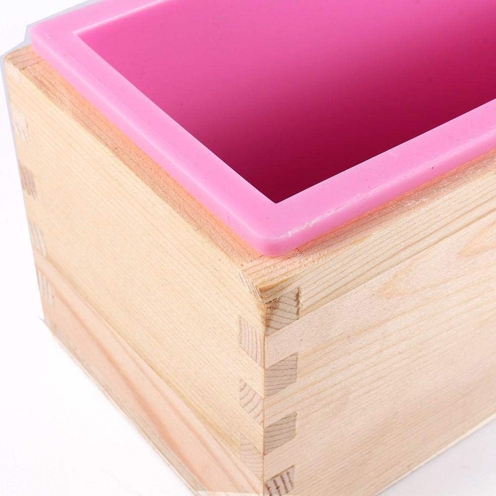 Silicone Soap Molds, Fydun -40°C To 220°C Rectangle Silicone Liner Soap Mould Wooden Box Diy Making Tool Bake Cake Bread Toast Mold - Image 4