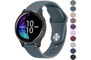 Vanjua Bands Compatible with Garmin Venu 2 Plus / Venu Sq / Venu / Vivoactive 3 Watch Band Women Men, Soft Silicone Sport Replacement Strap for Garmin Vivomove Sport, Vivoactive 3 Music, Forerunner 645 / 245 Music Smart Watch