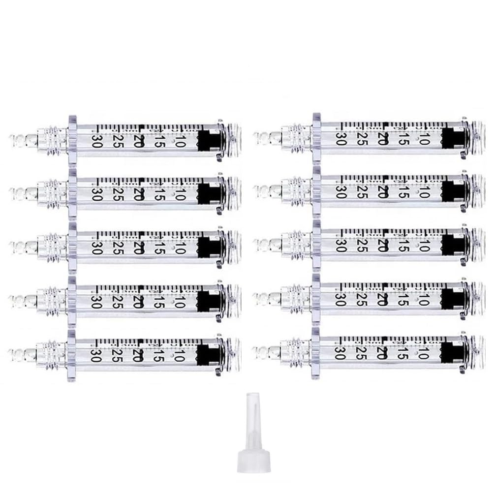 10pcs 0.3ml Empty Ampoule Nozzle + 1 pc Adapter - Non Invasive Disposable Accessories Parts - without Hydrating Hyaluronic Acid Serum