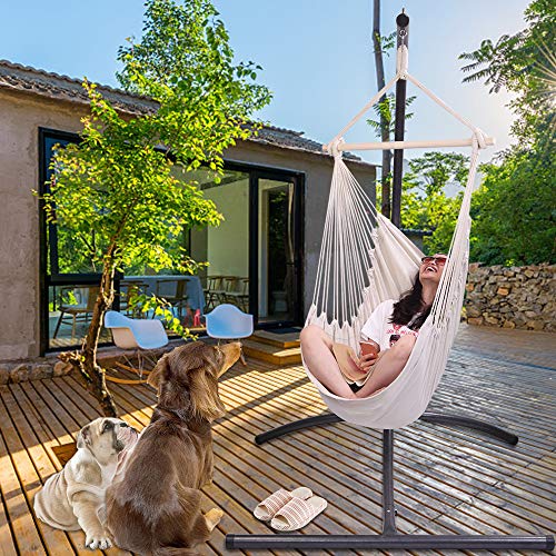 OnCloud Hanging Hammock Chair Porch Swing (Beige)